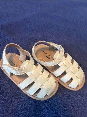 Marc Fisher Cream Leather Fisherman Sandals for Kids